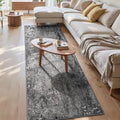 3x8 Black Rug Runners for Hallways Kitchen Runner Rug Non Slip Washable Black Long Runner Rugs with Rubber Backing Soft Abstract Carpet Runner for Bedroom, Kitchen, Bathroom, Entryway by OmpaaHomeDecor