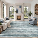8x10 Area Rug for Living Room, Abstract Washable Non-Slip Rugs, Slate Grey by Lofus