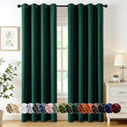 MIULEE Christmas Blackout Curtains for Bedroom 50x84 Inch Long Hunter Green by MIULEE