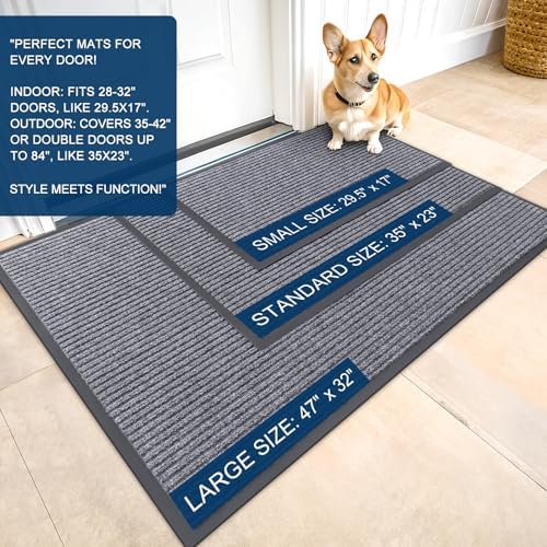 OLANLY 2-Pack Front Door Mats 59x23, Waterproof Heavy-Duty Doormats - Image 2