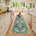 RELEANY Washable Area Rug, Runner 2'x8', Blue/Vintage Dark Blue by RELEANY