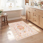 RELEANY Washable Area Rug, Small 2'6"x4', Pink/Light Pink/Colorful by RELEANY
