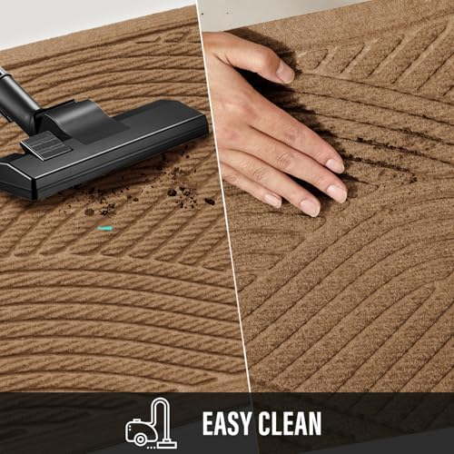 HIYARD Sturdy Front Door Mat, Absorbent Muddy Dirt Resist Welcome Door Mats Outdoor Indoor, Stain and Fade Resistant, Non-Slip Backing Entry Mat Low Profile Doormat for Entryway, 29×17, Brown - Image 7