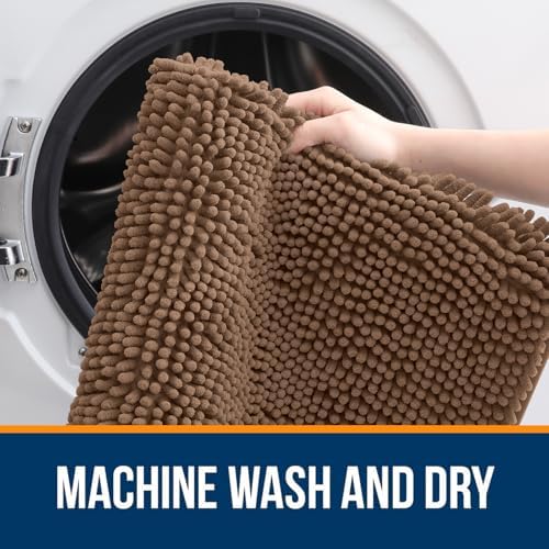OLANLY Toilet Rugs U-Shaped 20x20, Soft Absorbent Chenille Contour Rugs - Image 5