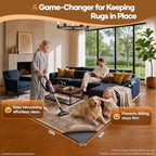 Veken Non Slip Cushioned Rug Pad Gripper, Felt and Silicone Backing, 10 Ft, 1/4" Thick Square Carpet Liner Protector Mat for Area Rugs and Hardwood Floors, with Over 99 Pcs Anti-Slip Strips Pattern - Image 2
