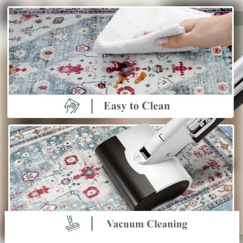 Collive Kitchen Rugs Sets of 2 Non Slip Washable, Aque Kitchen Floor Mats - Image 5