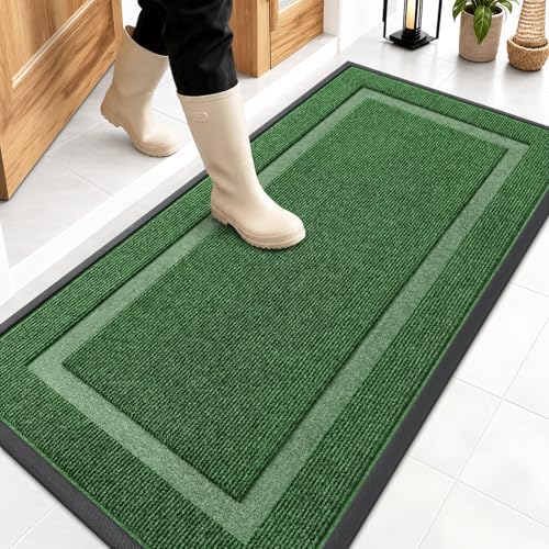 OLANLY Front Door Mat Outside 47x23, All-Season Heavy-Duty Rubber Doormat by OLANLY