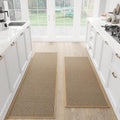SUMLANS Kitchen Mats Set of 2 PCS for Floor, Washable Non Slip Rugs, Brown by SUMLANS