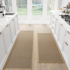 SUMLANS Kitchen Mats Set of 2 PCS for Floor, Washable Non Slip Rugs, Brown by SUMLANS