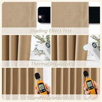 Guken Extra Long 100% Blackout Linen Curtains 120 Inches Camel Brown - Image 5