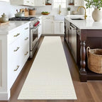 EARTHALL Washable Runner Rug, Non Slip Bedside Rug, 2x8 Ft, Cream/Grayish - Image 5