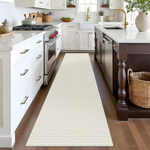 EARTHALL Washable Runner Rug, Non Slip Bedside Rug, 2x8 Ft, Cream/Grayish - Image 5
