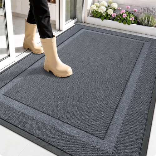 OLANLY Front Door Mat Outside 59x34, All-Season Heavy-Duty Rubber Doormat by OLANLY