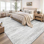 Area Rug 9x12 Living Room Rugs: Washable Modern Rug Large Non-Slip Soft Rugs Stain Resistant Printed Rug Indoor Carpet for Bedroom Kitchen Dining Room Nursery Playroom Home(Grey, 9'x12') - Image 2