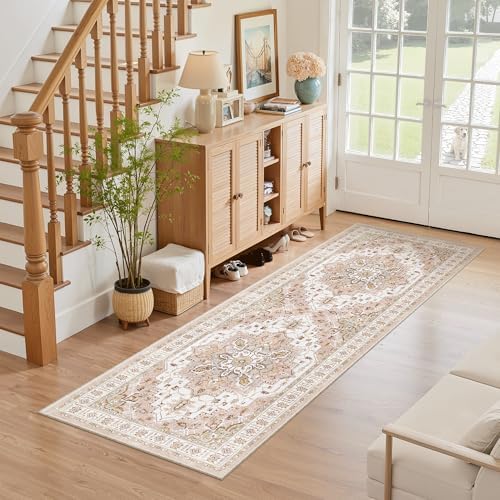 Madane Washable Runner Rug 2x6 Runners for Hallways Non Slip, Pink - Image 4