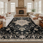 RELEANY Washable Area Rug, Large 10'x12', Black/Neutral - Image 2