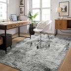 Ompaa Living Room Rug 5x8 Gray Area Rug Machine Washable Boho Rug Non Slip Abstract Vintage Indoor Large Rugs for Bedroom, Classroom, College Dorm, Farmhouse, Dining Room, Kids Playroom - Image 3