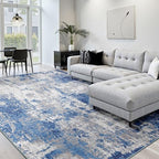 RELEANY Washable 8'x10' Abstract Area Rug for Living Room Blue Gray by RELEANY