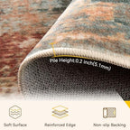 RELEANY Washable Runner 3'x12' Abstract Area Rug for Hallway Rustic Brown - Image 2