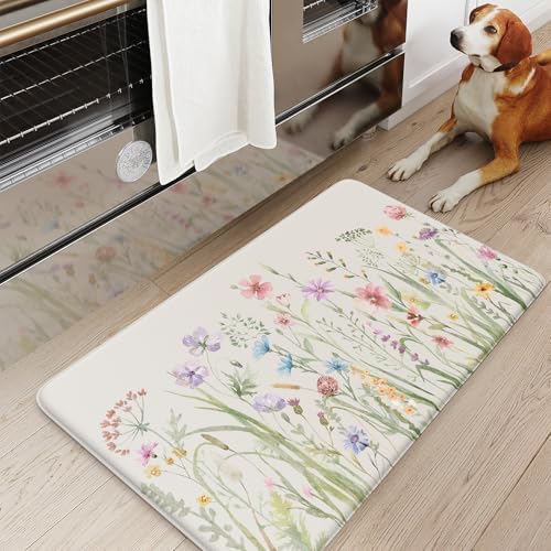 KIMODE Anti Fatigue Kitchen Mat,Boho Floral Kitchen Floor Mats Non Slip - Image 2