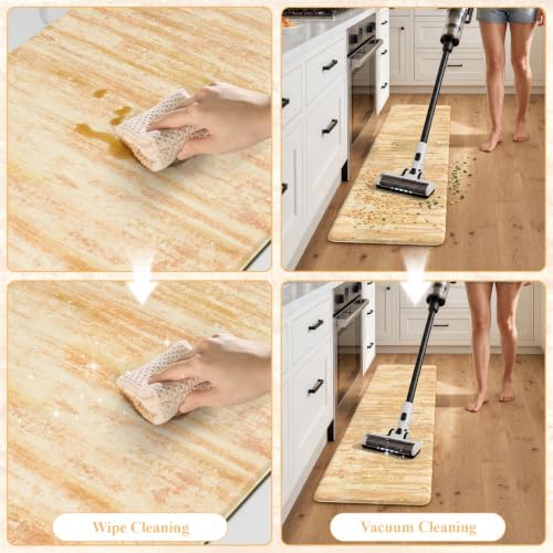 KIMODE Anti Fatigue Kitchen Mats,Autumn Orange Kitchen Rugs Sets of 2 Wider - Image 5