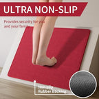 YDKGL Long Kitchen Runner Rugs Kitchen Mat Non Slip Washable Red 17"x59" - Image 3