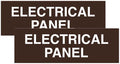 All Quality Basic Electrical Panel Sign - Fire Regulation Safety Compliance Sign - Dark Brown - Large (2 Pack)