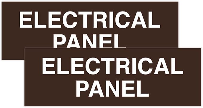 All Quality Basic Electrical Panel Sign - Fire Regulation Safety Compliance Sign - Dark Brown - Large (2 Pack)