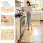 KIMODE Anti Fatigue Kitchen Mats,Autumn Orange Kitchen Rugs Sets of 2 Wider - Image 6