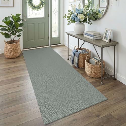 EARTHALL Washable Runner Rug, Non Slip Kitchen Runner, 3x7 Ft, Green/Grey by Unknown