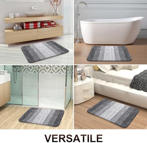 OLANLY Bathroom Runner Rugs Mat 44x20, Extra Soft Absorbent Microfiber Bath Rugs, Rubber Backing, Quick Dry, Washable Long Bath Mats for Bathroom Floor, Tub and Shower, Home Decor Accessories, Grey - Image 7