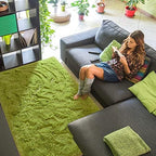 9x12 Extra Large Green Fluffy Area Rug Non-Slip for Living Room Bedroom - Image 2