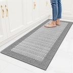 StepRite Kitchen Rugs, Kitchen Mat for Floor, 47"x20" Non-Slip Machine-Washable Commercial Floor Mat, Absorbent Heavy-Duty Rug for Office & Home, Sink Standing Mat, Entryway Carpet, Light Grey by Bringcushiontoyourlife