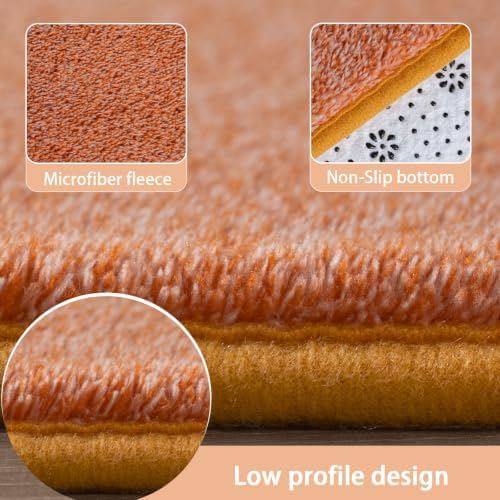 AROGAN 4x6 Area Rugs for Living Room Non Slip Dorm Bedroom Rug, Orange - Image 2