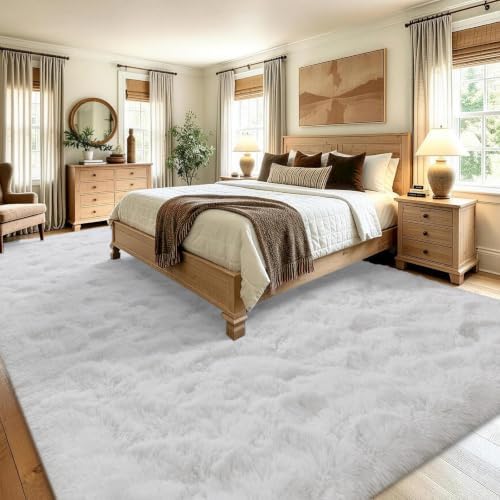 9x12 Extra Large White Fluffy Area Rug Non-Slip for Living Room Bedroom - Image 4