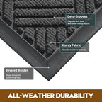 Front Door Mat, Heavy Duty Non-Slip Doormat 73"x46", Grey - Image 3