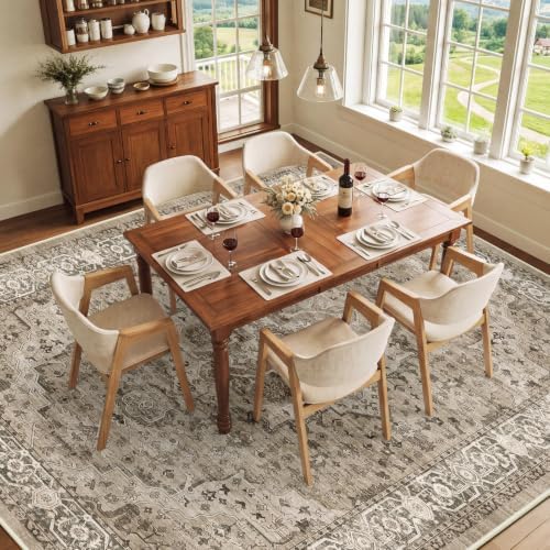 SameBed 9x12 Area Rug Living Room, Vintage Washable Carpet Brown - Image 2