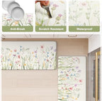 KIMODE Anti Fatigue Kitchen Mats for Floor, Floral Kitchen Rugs Set of 2 - Image 6