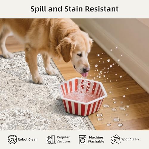 2-Piece Kitchen Runner Rug Set: Washable Non-Slip Floor Mats for Sink & Stove Cooking Area Soft Low Pile Water-Resistant Carpet for Dishwasher Fridge Fronts Durable Kitchen Island Mats(2x3+2x4,Beige) - Image 3