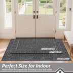 BEQHAUSE Dirt Trapper Door Mat 24"x60", Non-Slip Washable Doormat, Charcoal - Image 2
