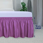 PureFit Wrap Around Ruffled Bed Skirt, Purple, Twin/Full - 18" Drop - Image 5