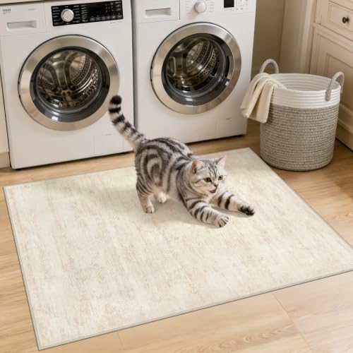 Washable Area Rugs 2x5: Living Room Bedroom Carpet Retro Beige - Image 2
