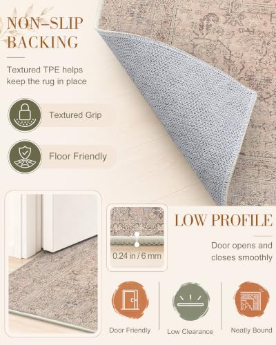 OLANLY 2'6"x14' Washable Runner Rug, Non Slip Carpet for Hallway Kitchen - Image 7