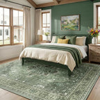 RELEANY Washable Area Rug, 7'x10', Green/Dark Green/Gray - Image 2