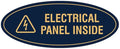 Signs ByLITA Oval Electrical Panel Inside Sign (Navy Blue/Gold) - Small