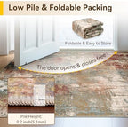 RELEANY Washable Runner 2'6"x14' Abstract Area Rug for Hallway Rustic Brown - Image 4