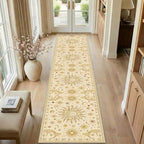 Vacuum-Friendly, 2x10 Washable Area Rug, Beige Camel Brown - Image 2