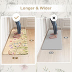 KIMODE Kitchen Mats for Floor Anti Fatigue, Boho Flower Kitchen Rug 20"x39" - Image 2