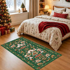 2x5 Christmas Runner Rug for Hallway - Washable Thin Kitchen Rug Runner Non Slip Low Pile Water Resistant Floor Mat for Entryway Laundry Bathroom Soft Bedroom Carpet （2x5,Green） - Image 3