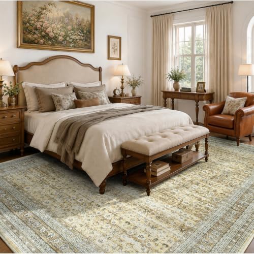 Lofus 9x12 Area Rug for Living Room, Non-Slip Washable Carpet，Beige - Image 2